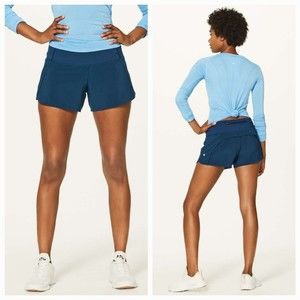Lululemon Women's Size 4 Run Times Shorts II Night Tide Teal